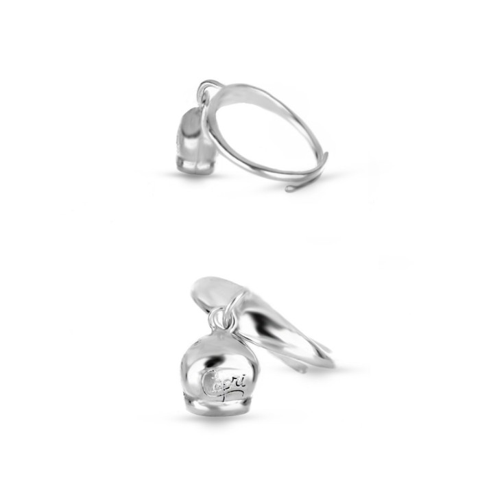 Anello con campanella in argento bianco | Doni Preziosi