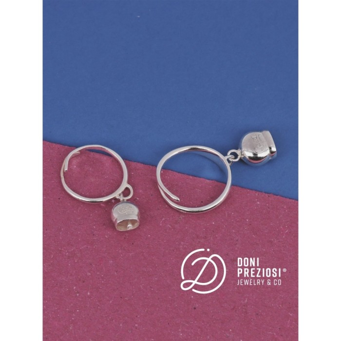 Anello con campanella in argento bianco | Doni Preziosi