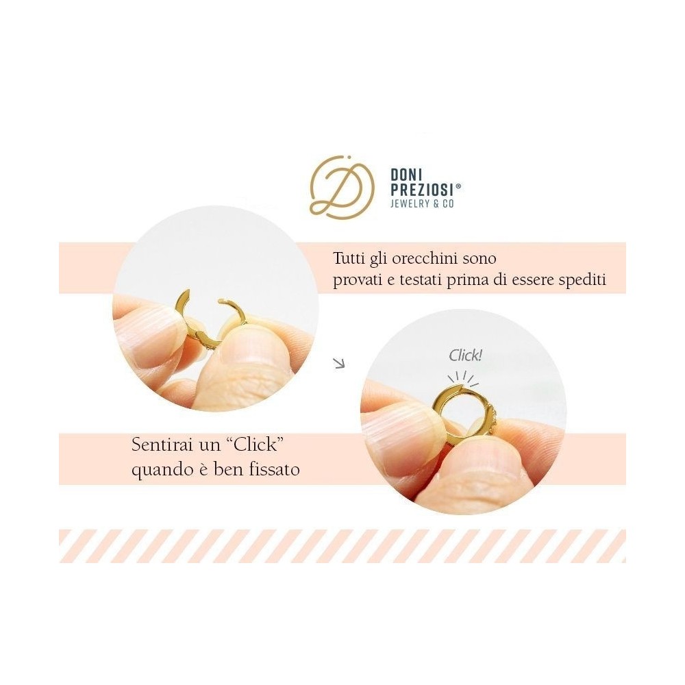 Coppia orecchini cerchio in argento 925% zirconati