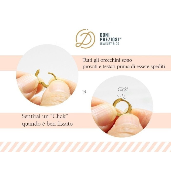 Coppia orecchini cerchio in argento 925% zirconati