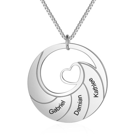 Collana spirale con nome personalizzato in argento 925%