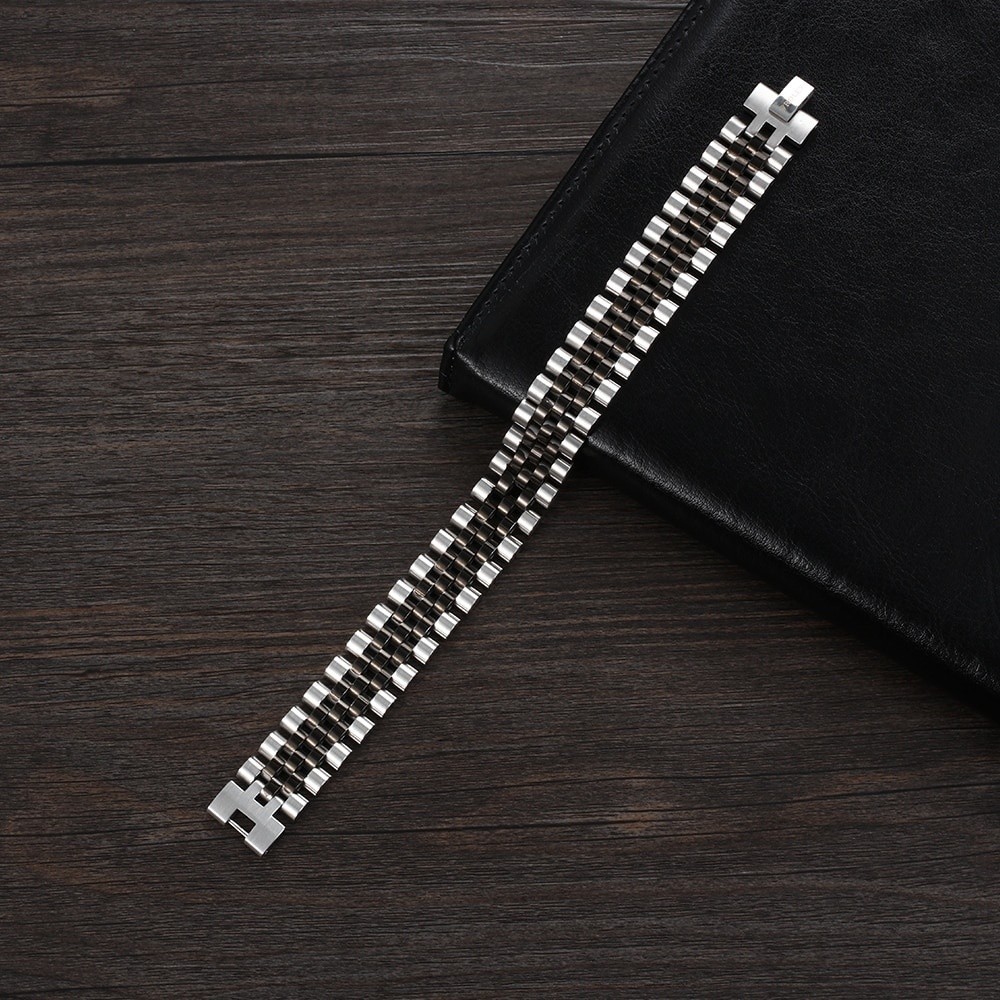 Bracciale Uomo in acciaio bicolore maglia jubilee doppio