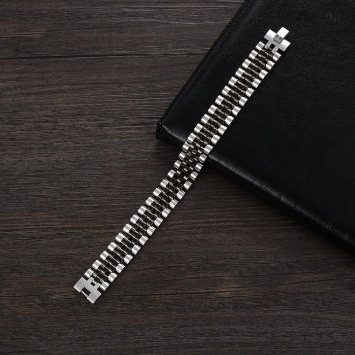 Bracciale Uomo in acciaio bicolore maglia jubilee doppio