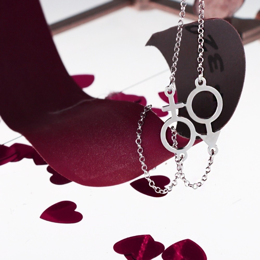 Bracciale di coppia lui lei in argento 925% San valentino