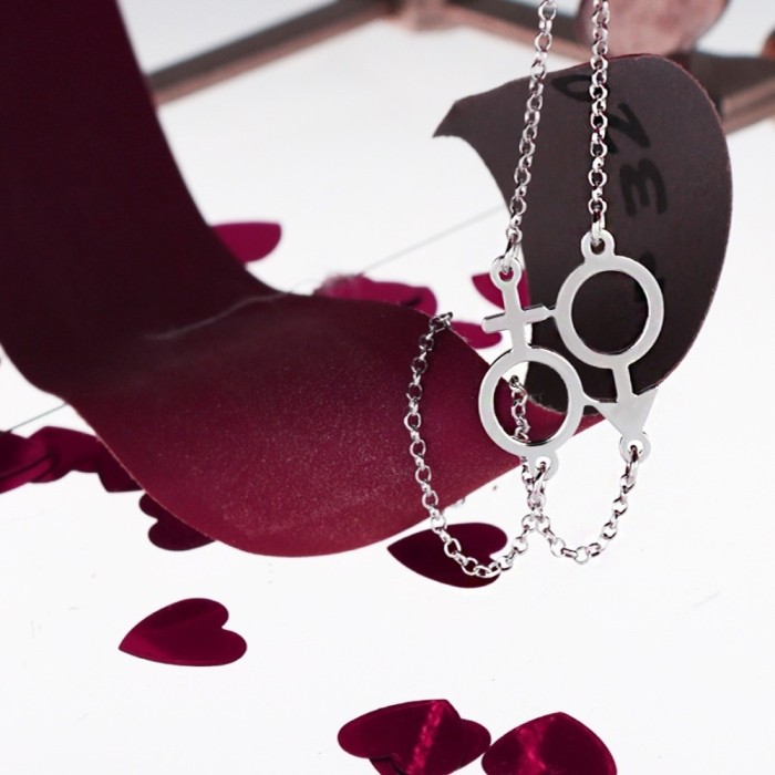 Bracciale di coppia lui lei in argento 925% San valentino