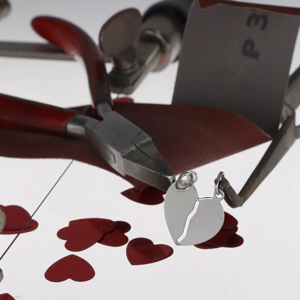 Collana cuore spezzato Lui/Lei in argento 925% personalizzabile