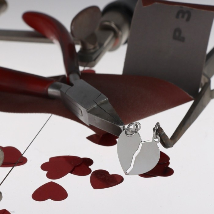 Collana cuore spezzato Lui/Lei in argento 925% personalizzabile