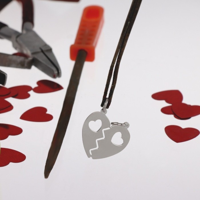 Collana cuore spezzato Lui/Lei in argento 925% personalizzabile