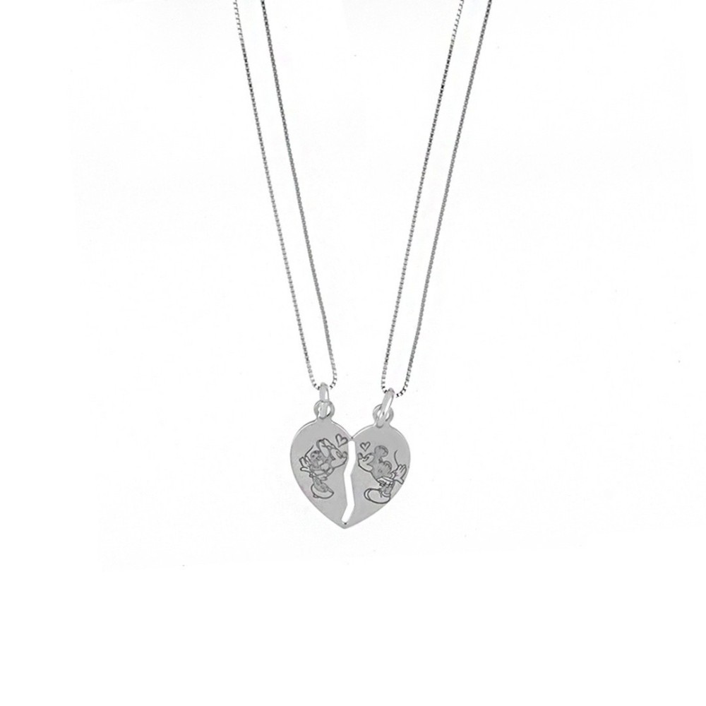 Collana cuori spezzati amore in argento 925%