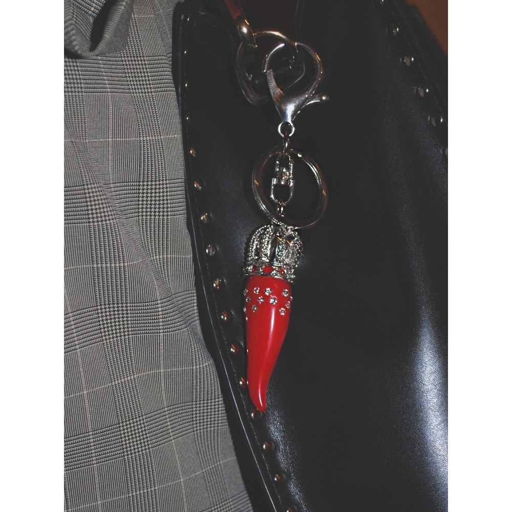 Portachiavi Cornetto Rosso Portafortuna Corno napoletano Appendiborsa