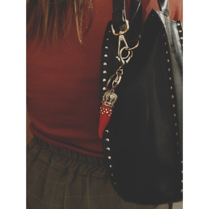 Portachiavi Cornetto Rosso Portafortuna Corno napoletano Appendiborsa