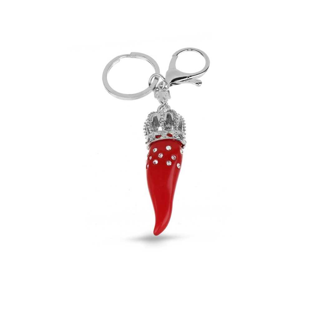 Portachiavi Cornetto Rosso Portafortuna Corno napoletano Appendiborsa