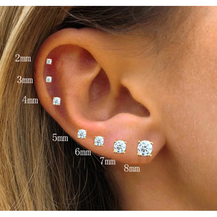 Orecchino punto luce in argento 925%