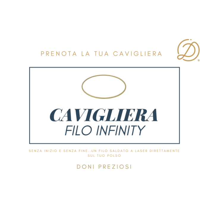 Prenotazione Cavigliera Singola Filo Infinity Argento 925% placcato oro giallo/bianco