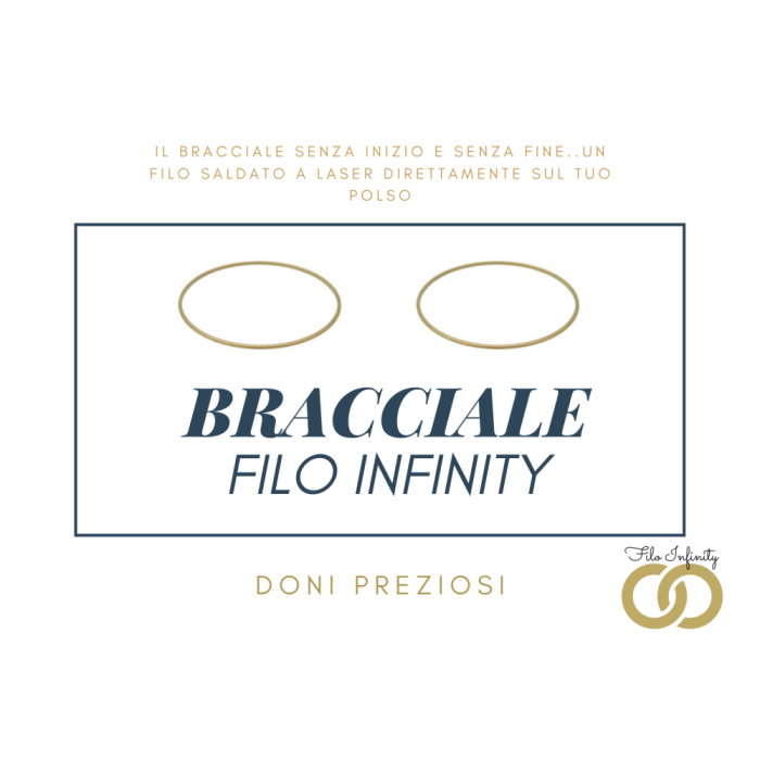 Prenotazione Bracciale Filo Infinity Oro 18 kt coppia
