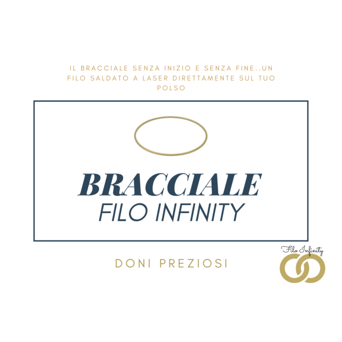 Prenotazione Bracciale Singolo Filo Infinity Argento 925% placcato oro giallo/bianco