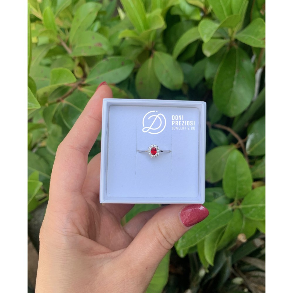 Anello Mini Kate in argento 925% placcato oro bianco