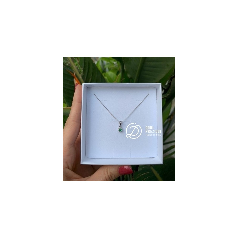 Collana Mini Kate in argento 925% placcato oro bianco tonda