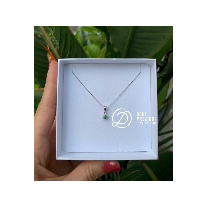 Collana Mini Kate in argento 925% placcato oro bianco tonda