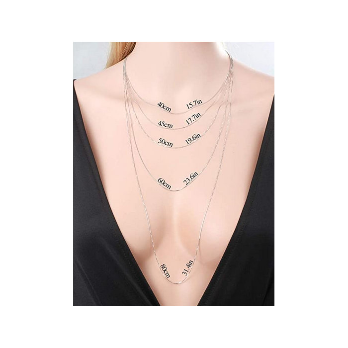 Collana in Argento 925 Rodiato a Maglia Veneziana Sottile