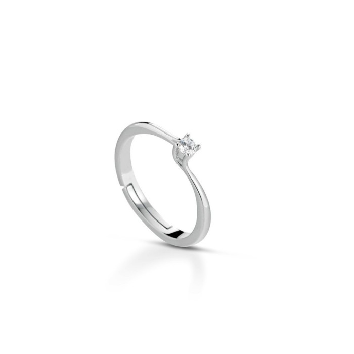 Anello Solitario donna in argento 925% regolabile