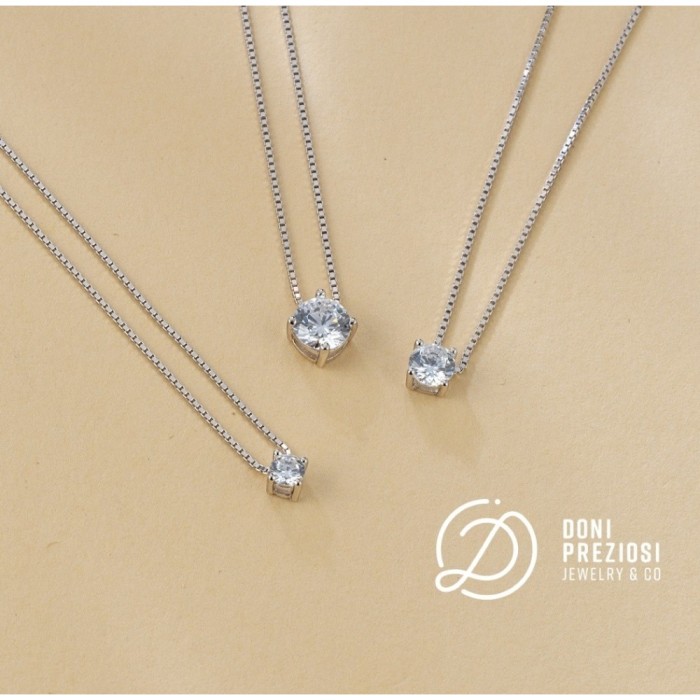 Collana punto luce in argento 925% donna con zircone taglio brillante