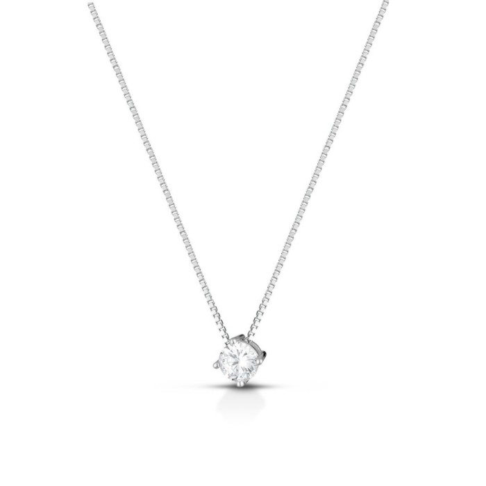 Collana punto luce in argento 925% donna con zircone taglio brillante