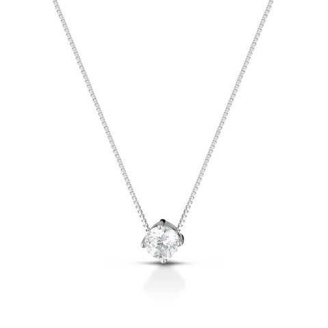 Collana Tuscany Silver Donna In Argento 925 Con Pendente In Zirconia Cubica E Ceramica, Gioiello Etico Con Confezione Regalo
