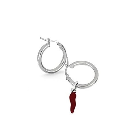 ONEFINITY Orecchini Fiore Papavero Rosso In Argento 925 Con Zirconia - Regalo Compleanno Donna Nata Ad Agosto