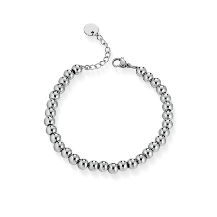Bracciale sfere lisce in acciaio resisente donna/uomo unisex