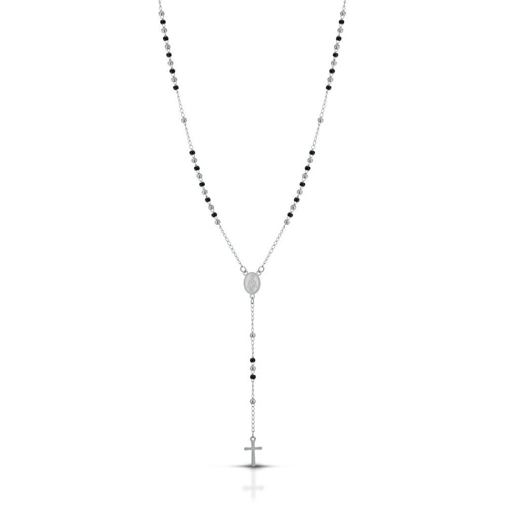 Collana Rosario Acciaio Classica lunga Resistente varie colorazioni uomo/donna/unisex