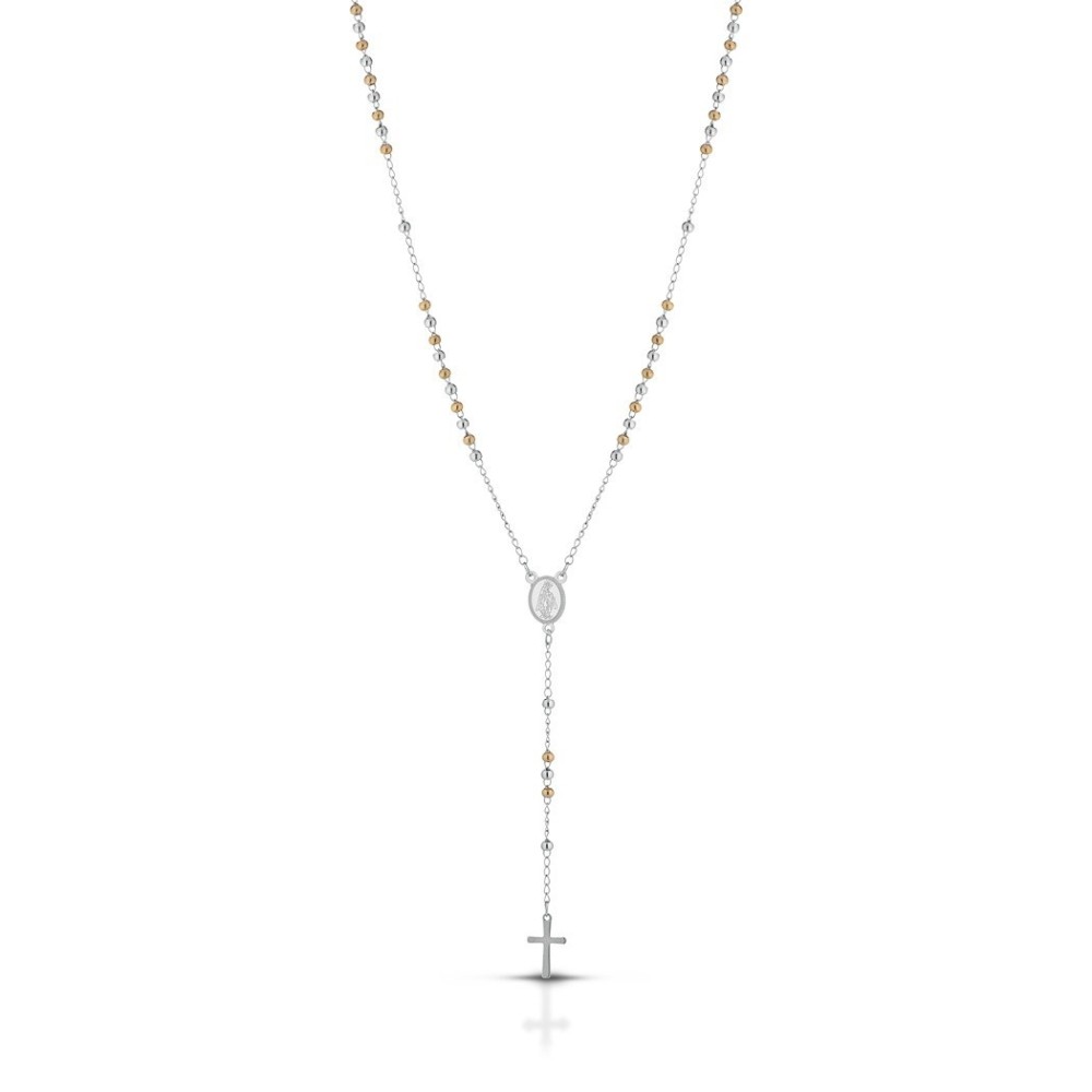 Collana Rosario Acciaio Classica lunga Resistente varie colorazioni uomo/donna/unisex