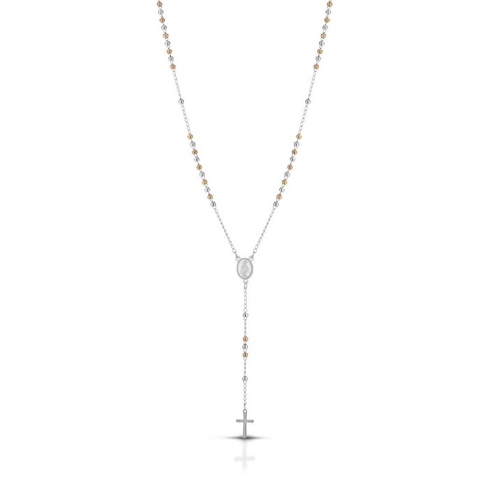 Collana Rosario Acciaio Classica lunga Resistente varie colorazioni uomo/donna/unisex