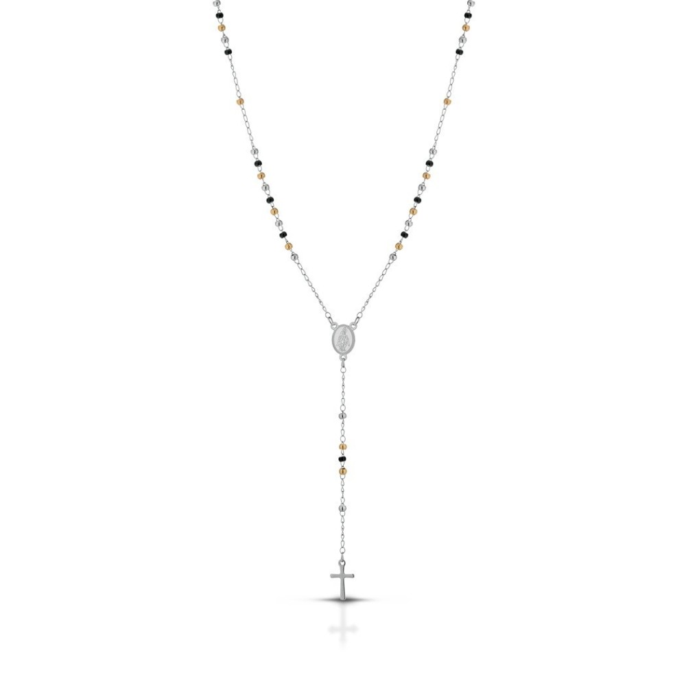 Collana Rosario Acciaio Classica lunga Resistente varie colorazioni uomo/donna/unisex