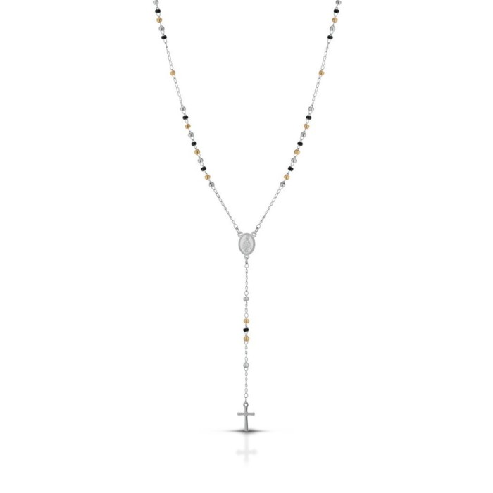 Collana Rosario Acciaio Classica lunga Resistente varie colorazioni uomo/donna/unisex