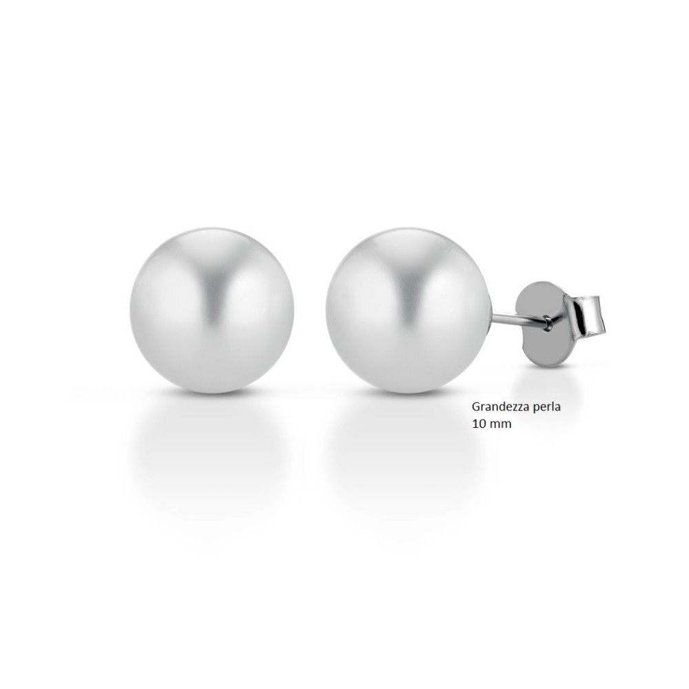 Coppia orecchini perle bianche in argento 925%