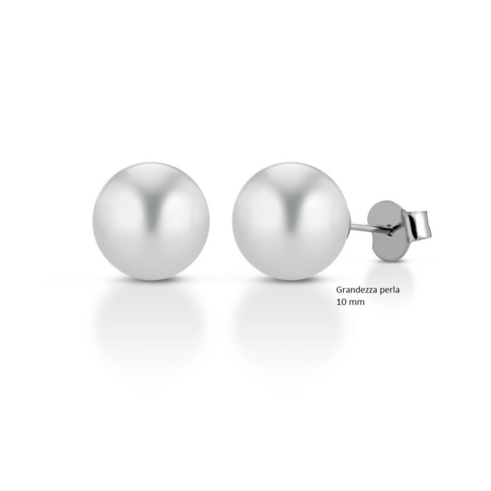 Coppia orecchini perle bianche in argento 925%