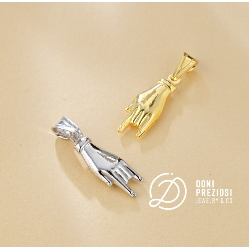 Corna portafortuna in argento 925% con o senza collana a scelta