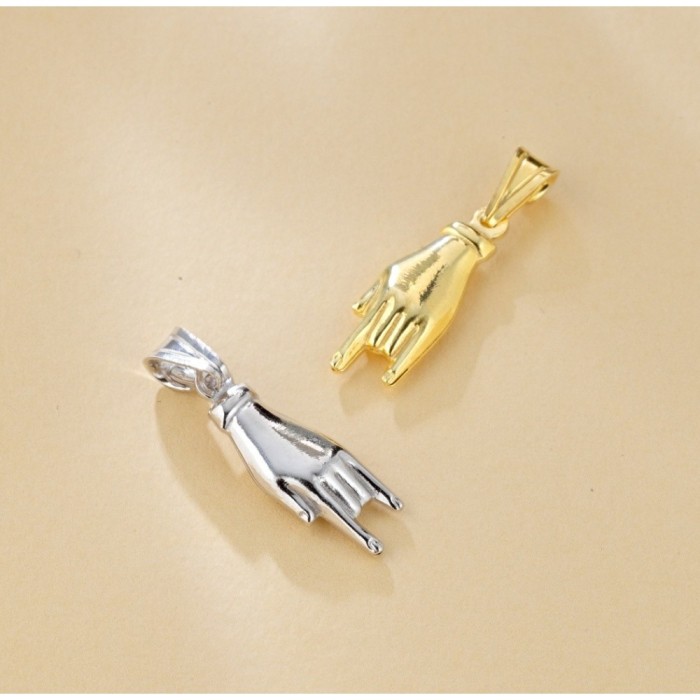 Corna portafortuna in argento 925% con o senza collana a scelta