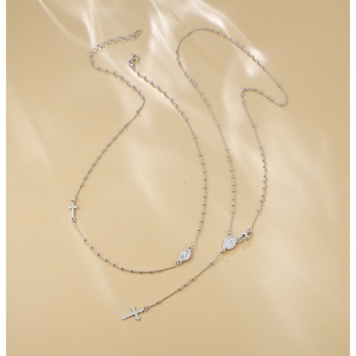 Collana rosario uomo donna in argento 925% classica o a giro