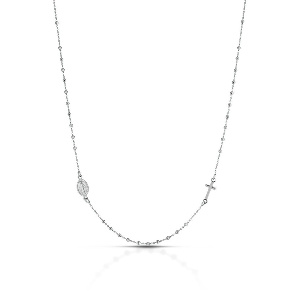 Collana rosario uomo donna in argento 925% classica o a giro