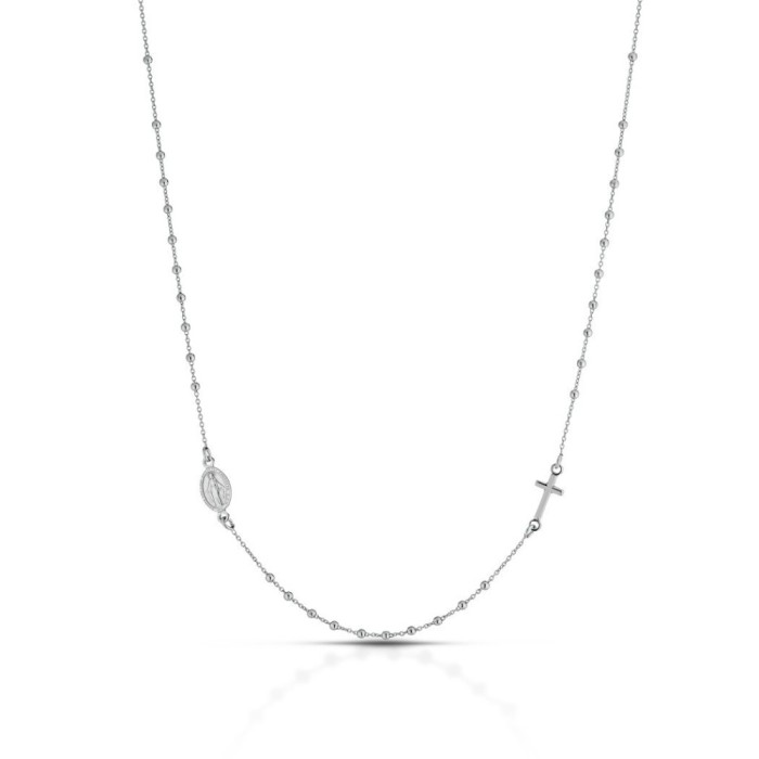 Collana rosario uomo donna in argento 925% classica o a giro