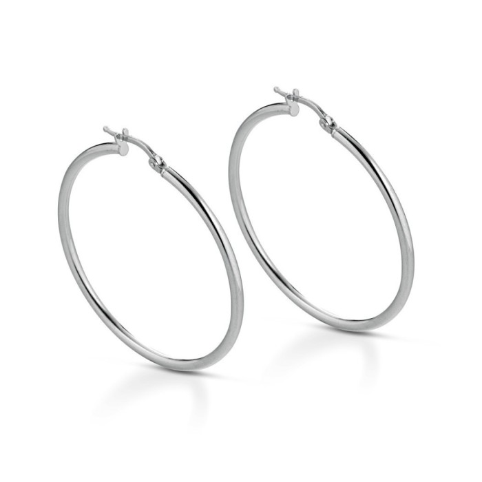 Coppia orecchini cerchio in argento 925% sottili uomo donna unisex