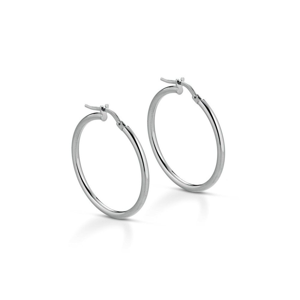 Coppia orecchini cerchio in argento 925% sottili uomo donna unisex