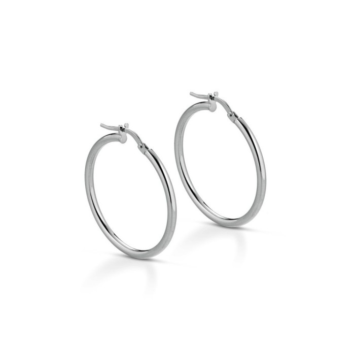 Coppia orecchini cerchio in argento 925% sottili uomo donna unisex