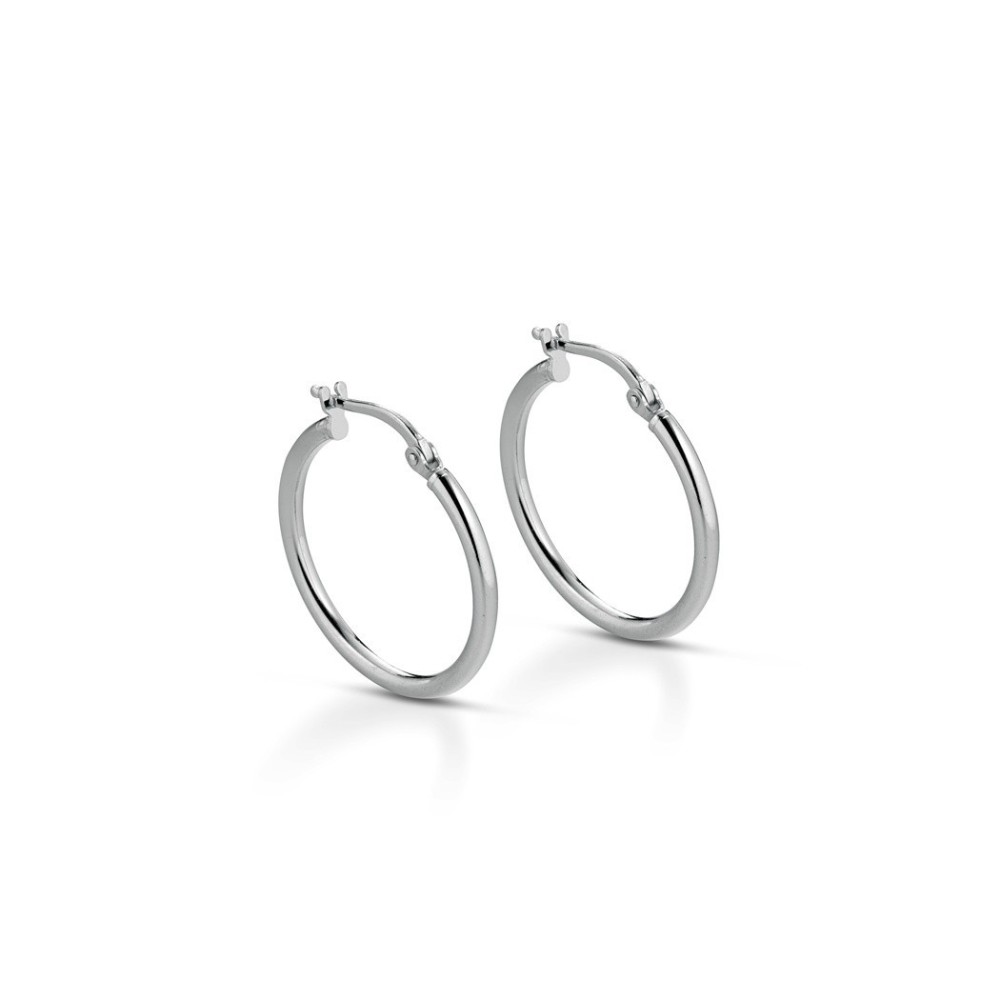 Coppia orecchini cerchio in argento 925% sottili uomo donna unisex