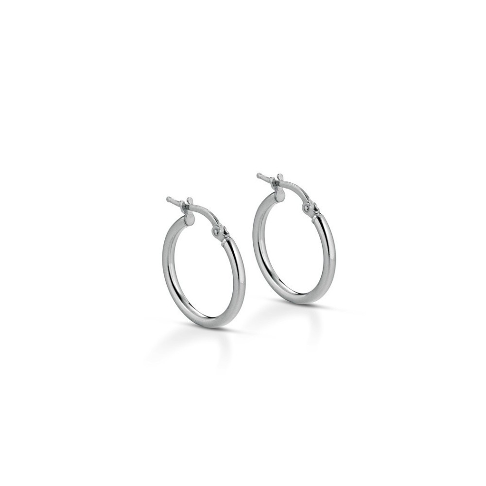 Coppia orecchini cerchio in argento 925% sottili uomo donna unisex