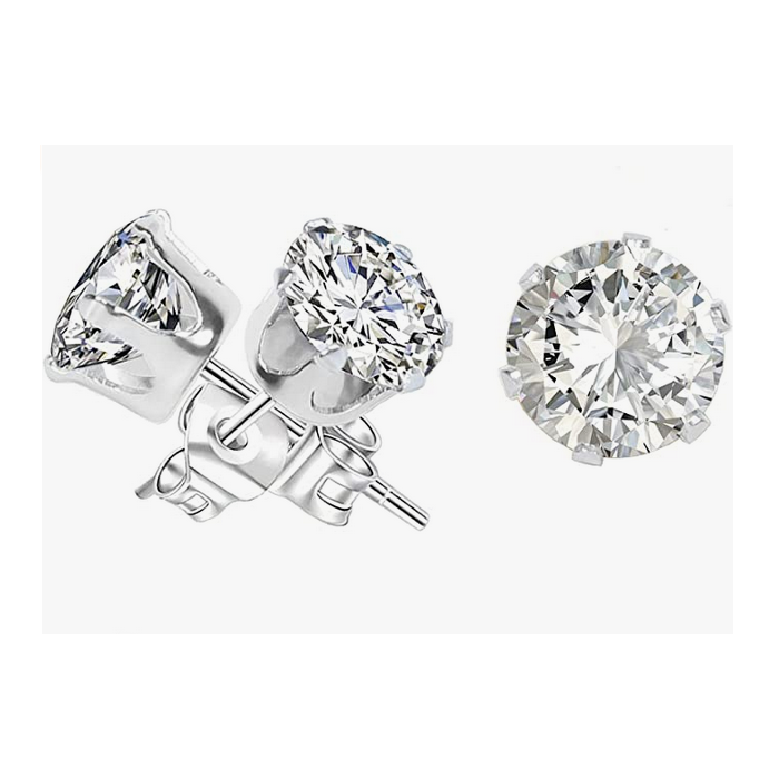 Coppia di orecchini punto luce in acciaio resistente