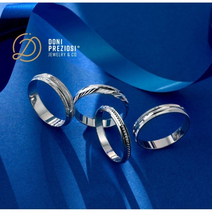 Coppia di fedine lui e lei  puntinata argento bianco