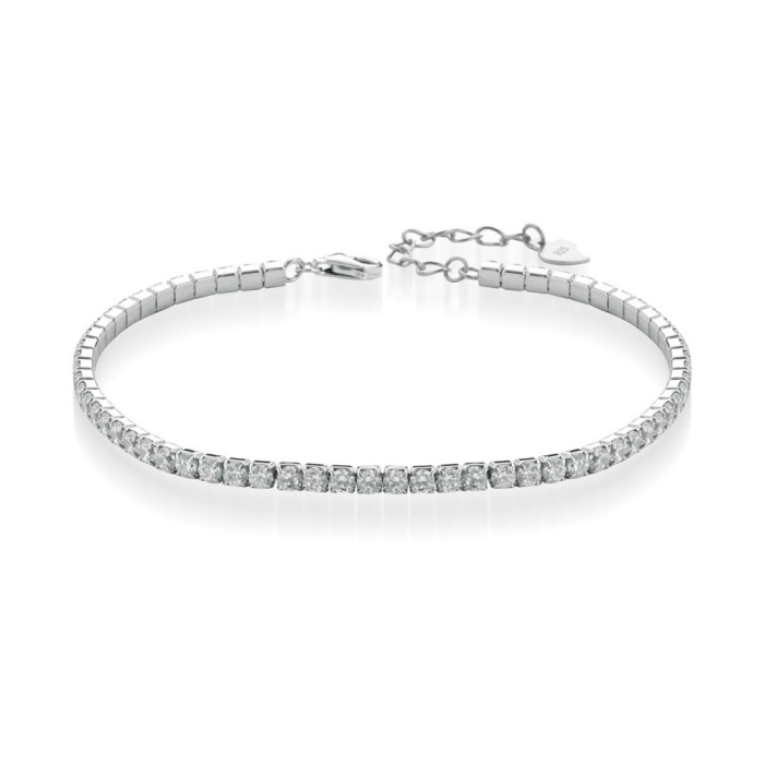Bracciale tennis in argento 925% placcato oro bianco